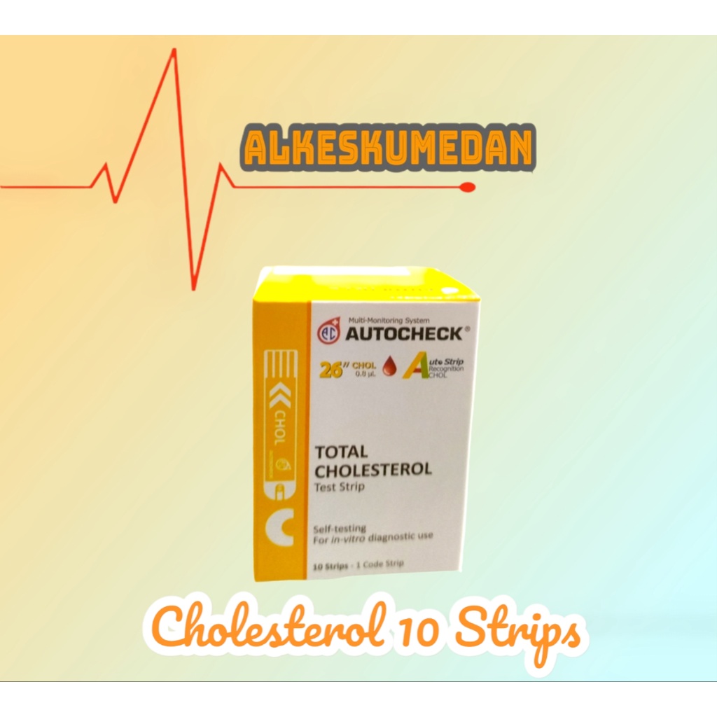 AUTOCHECK CHOLESTEROL ISI 10TEST STRIP ALAT CEK KOLESTEROL STRIP TEST KOLESTEROL