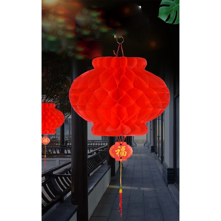 Lampion Bulat Imlek HONEYCOMB Lantern Chinese New Year Oriental Dekorasi Lantern Lamp 20cm 30cm 40cm Cantik Elegan