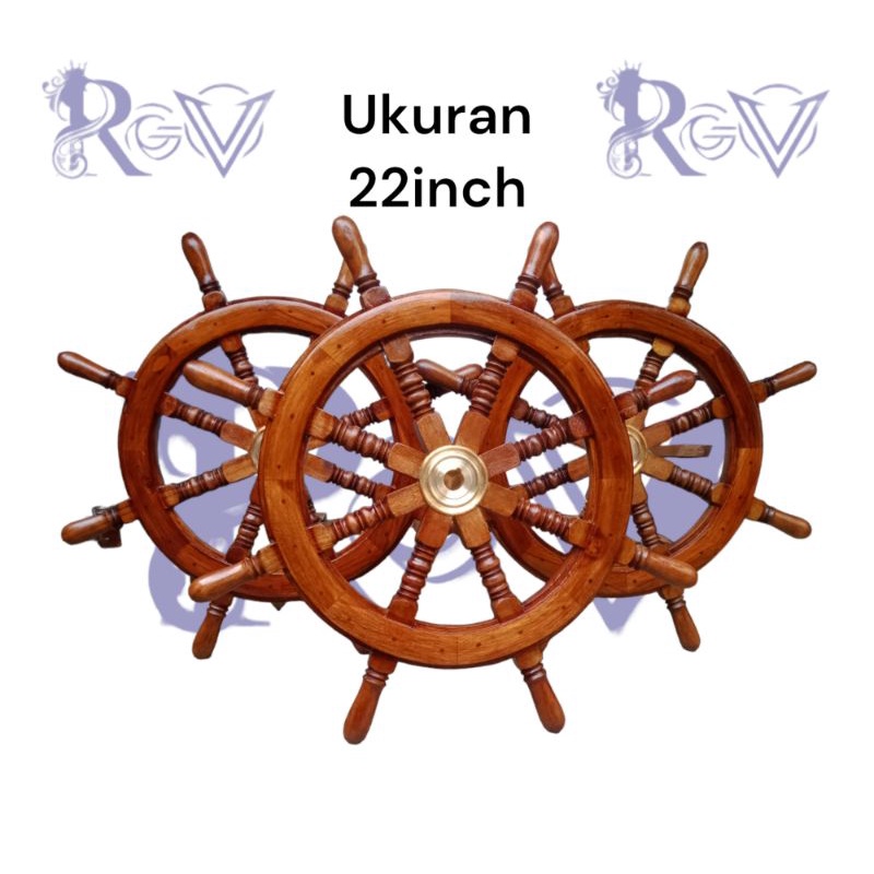 Setir Kemudi Kapal Laut (BAHAN KAYU JATI ASLI)