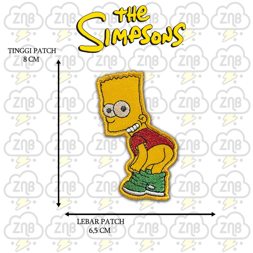 ZINBONS Patch bordir emblem patch simpson satu paket isi 8 patch free 1 stiker musik