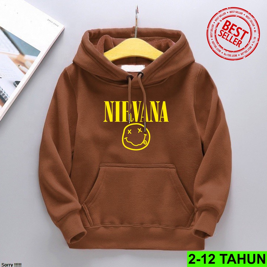 Hoodie Anak Perempuan Laki Laki / Hodie Band Anak Usia 2 3 4 5 6 7 8 9 10 11 12 Tahun Jaket Nirvana Anak Cewek Cowok  Switer T-REX