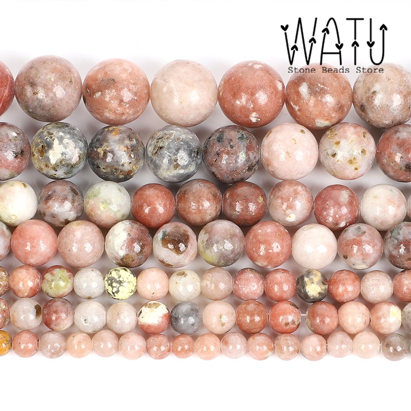 Bahan Gelang Batu Alam Red Rhodonite Persian Jades Natural Stone Beads