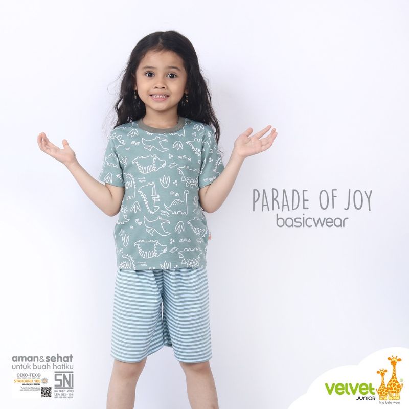 VELVET JUNIOR - SETELAN PENDEK OBLONG - BAJU ANAK - BAJU BAYI - SET BAJU ANAK