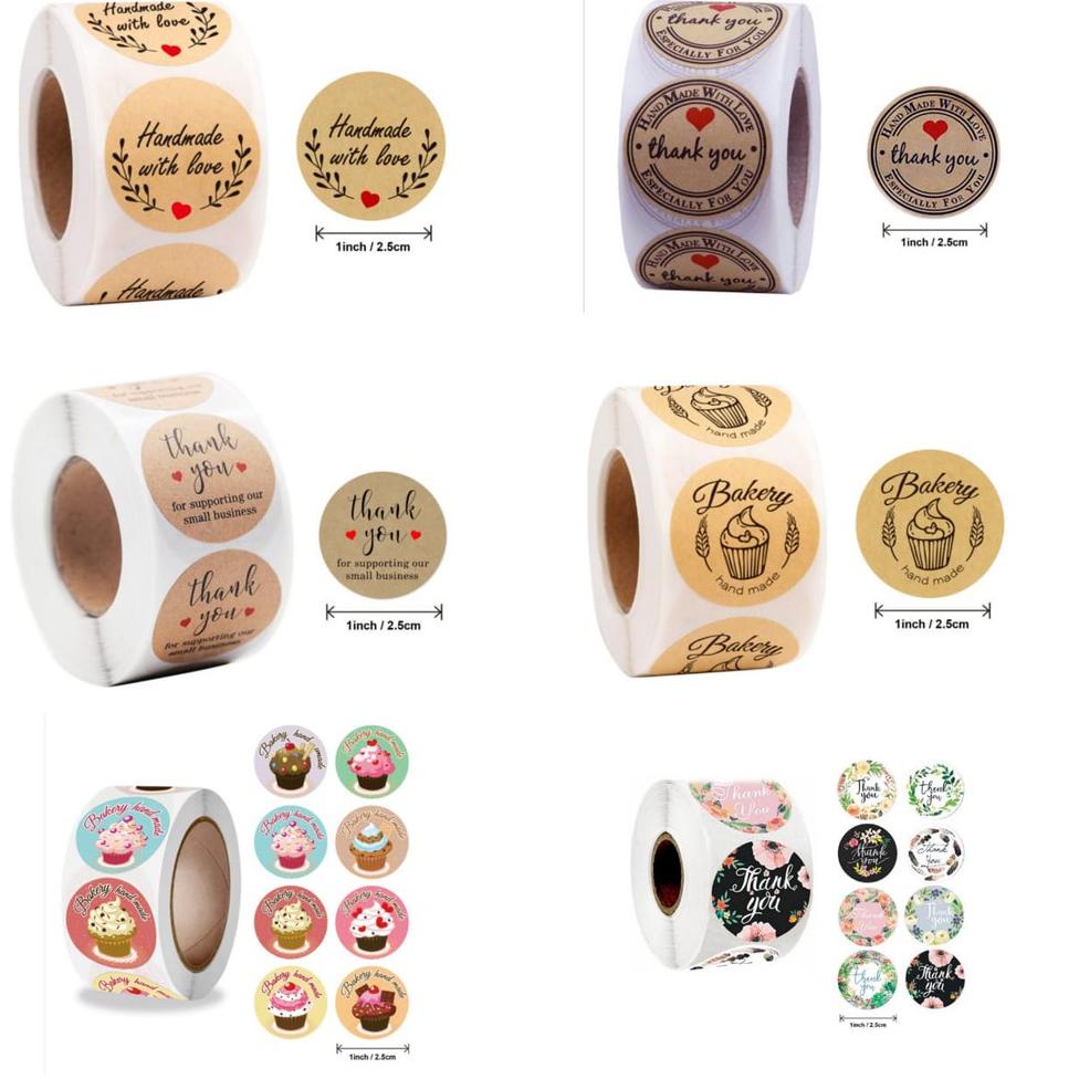 

Seri[Z99J]➸ 500 PCS / 1 ROLL STIKER TERIMA KASIH / STICKER THANK YOU amanah