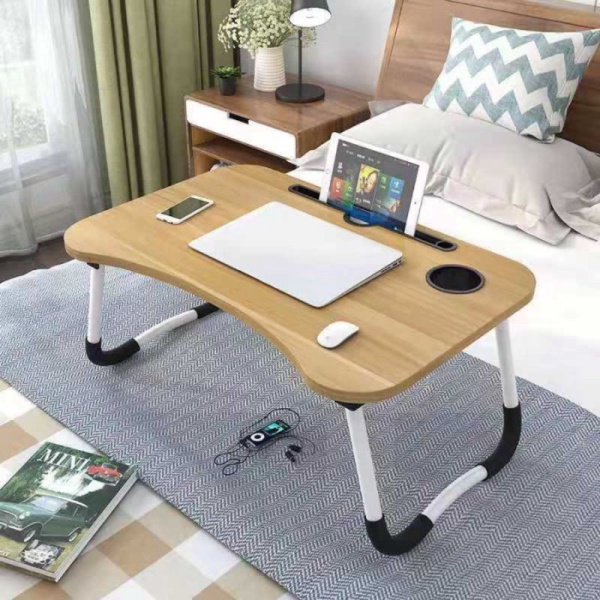 

Jual Meja Belajar Laptop Lipat Portable Desk with Bottle Hole - L62 -Wooden Diskon