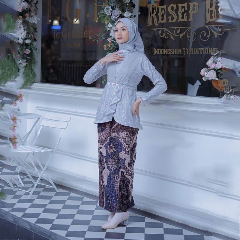 BATIK EXPRESS - NEW ARRIVAL AUFA SILVER BAJU KEBAYA BRUKAT TULLE MODERN KEBAYA WISUDA KEKINIAN ATASAN KEBAYA REMAJA DEWASA ALLSIZE KEBAYA LAMARAN BAJU COUPLE TUNANGAN TERBARU 2022