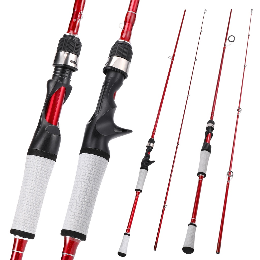 Pancing 1.8m Pancing Pemintalan / Pengecoran 2 Bagian Pancing Karbon Biru / Merah M Power Fishing Rod