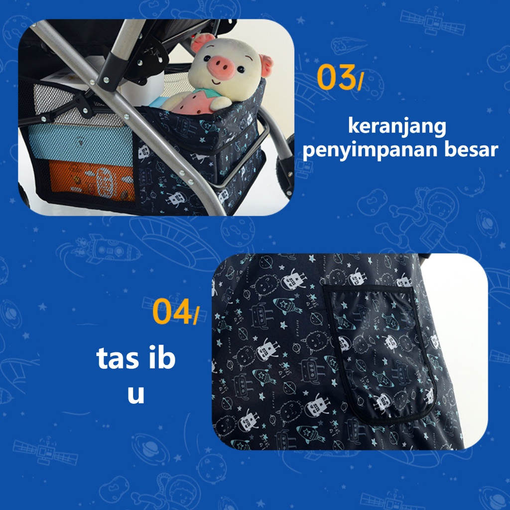 Baby Stroller Kereta Bayi 2-Way Travel With Umbrella Lightweight Foldable Stroller for sangat ringan Stroller