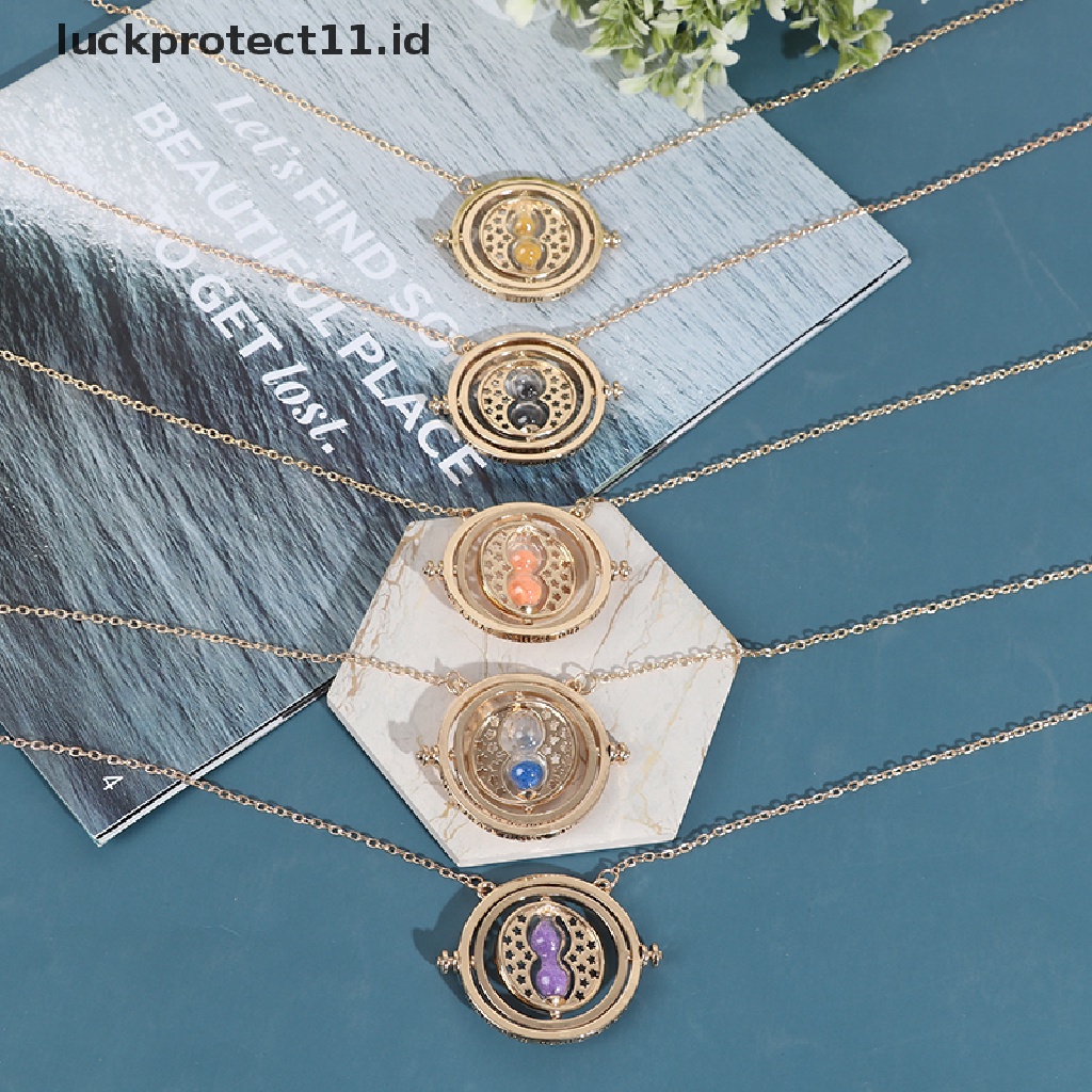 /Fashion Hot//// Harry Potter Kalung Time Turner Kalung 3D Jam Pasir Kalung Rotag Berputar.