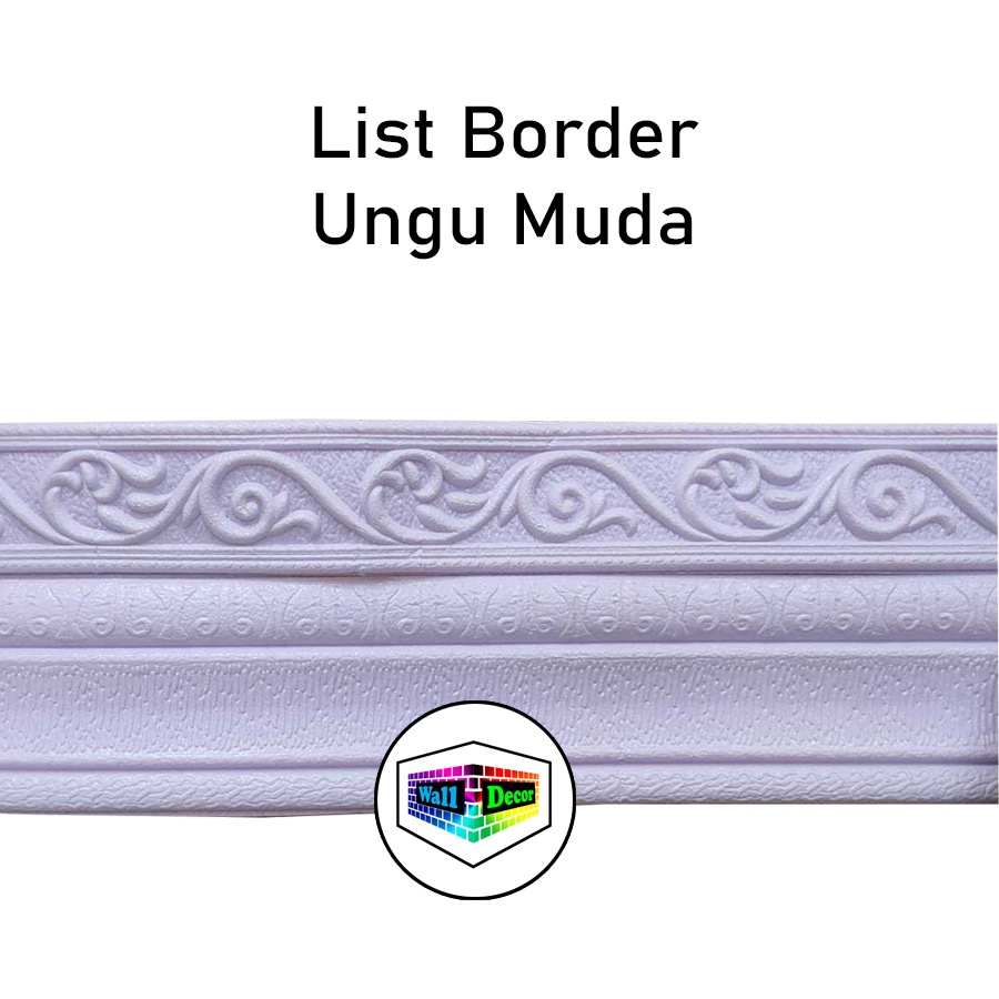 WD Wallpaper List Ungu Muda Wallborder Foam 3D Stiker