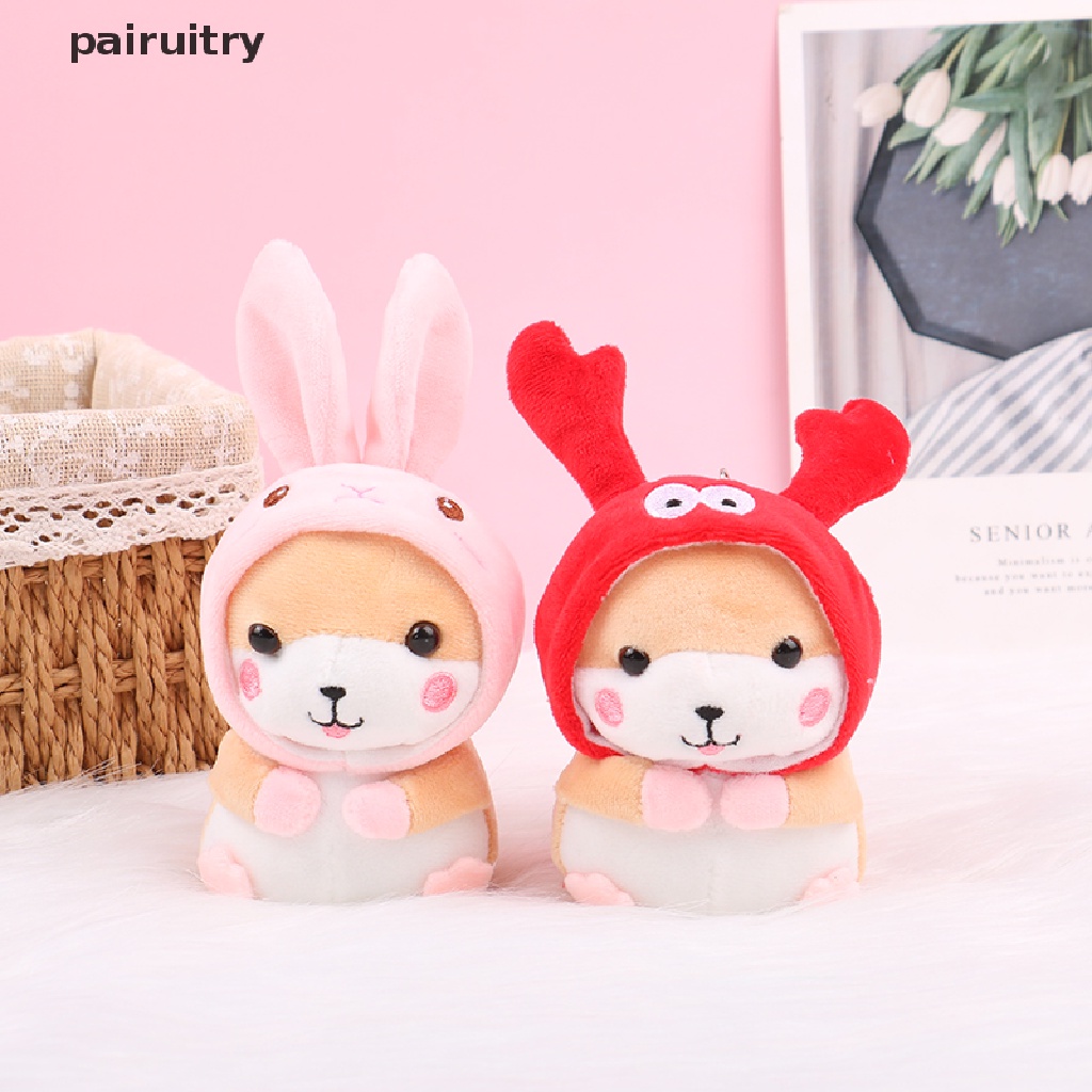 Prt 12 cm Berubah Jadi Lucu Imut Hamster Liontin Boneka Mainan Mewah Keji Akita Puppy Schoolbag Pendant Hadiah Perempuan PRT