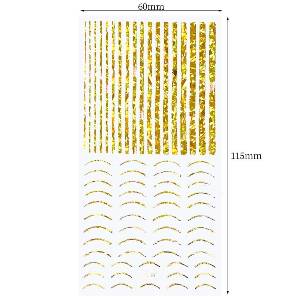 Mxbeauty Bronzing Stiker Kuku Wanita Fashion Manicure Aksesoris Huruf Inggris Garis Geometris Dekorasi Nail Art