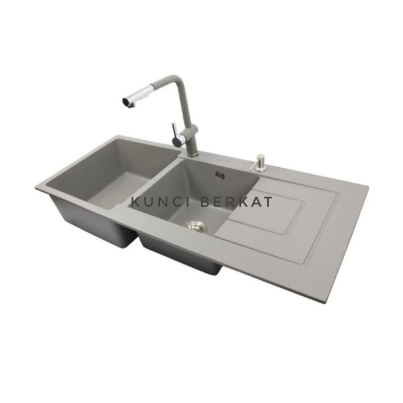 Bak Cuci Piring Granite 2 Lubang 1 Sayap 11650/Kitchen Sink Granit