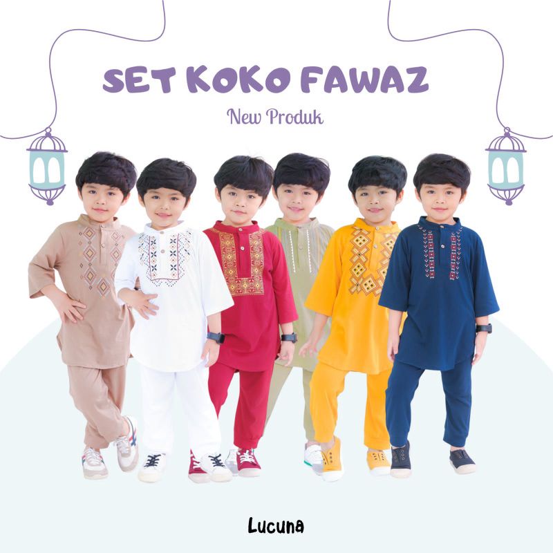Setelan Koko Anak Fawaz Original Lucuna Baju Muslim Super Premium