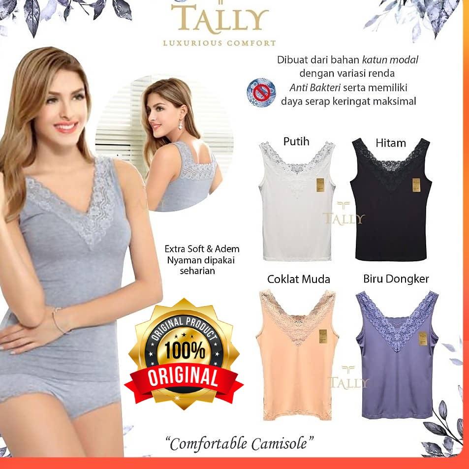 Langsung Atc Tanktop Tank Top Tangtop Tengtop Wanita Polos Tali Lebar Camisol Sorex Renda V-Neck Jum