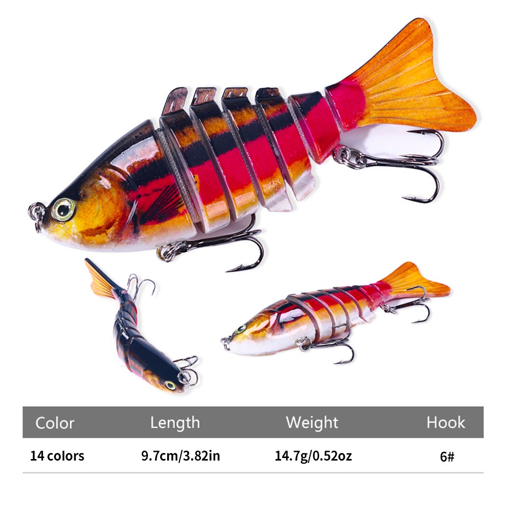 Hengjia 1 Pcs 9.7cm/14.5g Sinking Fishing Wobbler Crankbaits Memancing Ikan Umpan Minnow Keras Artificial Hard Lure Swimbait Pike Wobblers Untuk Bass Fishing Tackle