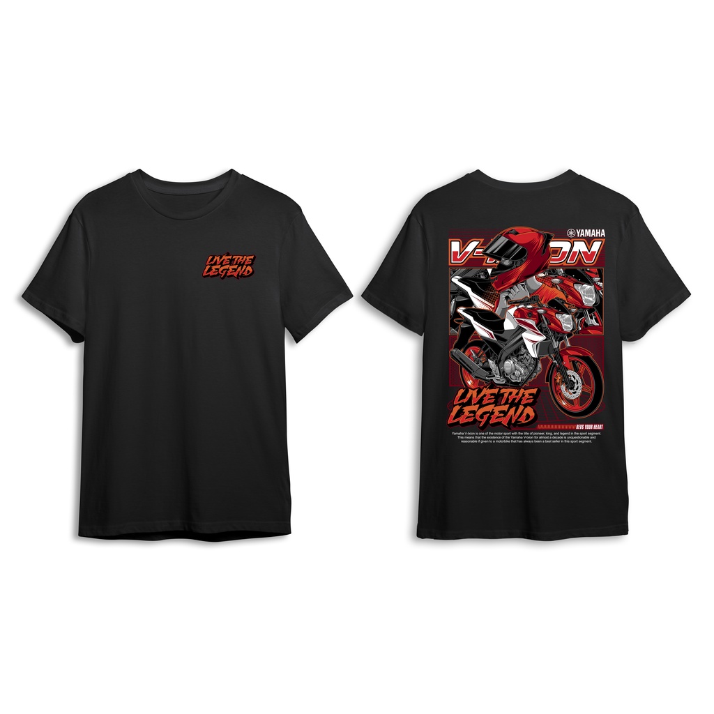 KAOS YAMAHA VIXION LIVE THE LEGEND BAJU MOTOR VIXION PRIA WANITA