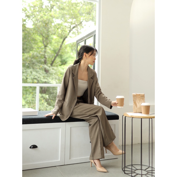 Kadaka x Kyranayda O-0185 Blazer with Belt - Cold Brew Blazer