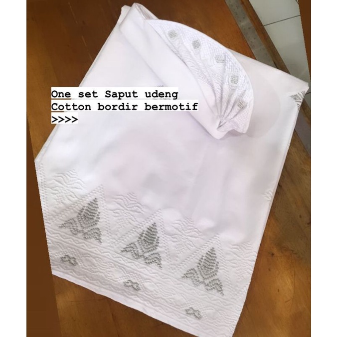 SAPUT SET UDENG BORDIR PUTIH EMBOS PREMIUM