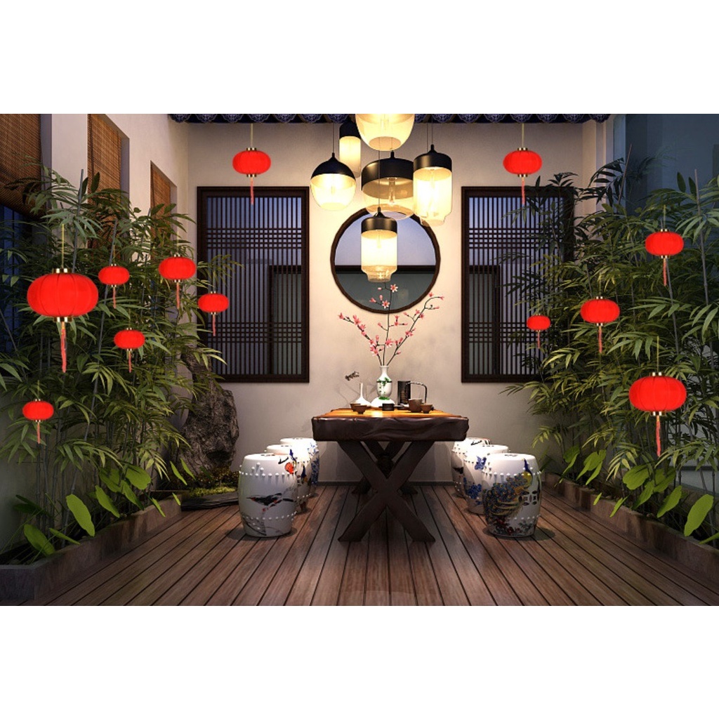 Lampion MINI Lentera Imlek Tahun Baru Gantungan Pohon Bunga Meihua Sakura Dekorasi Hiasan CNY