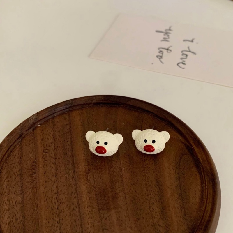 Candy Jewelry Cute Bear Earring Fashion Korean Stud Earrings for Women and Girls S925 Silver Needle