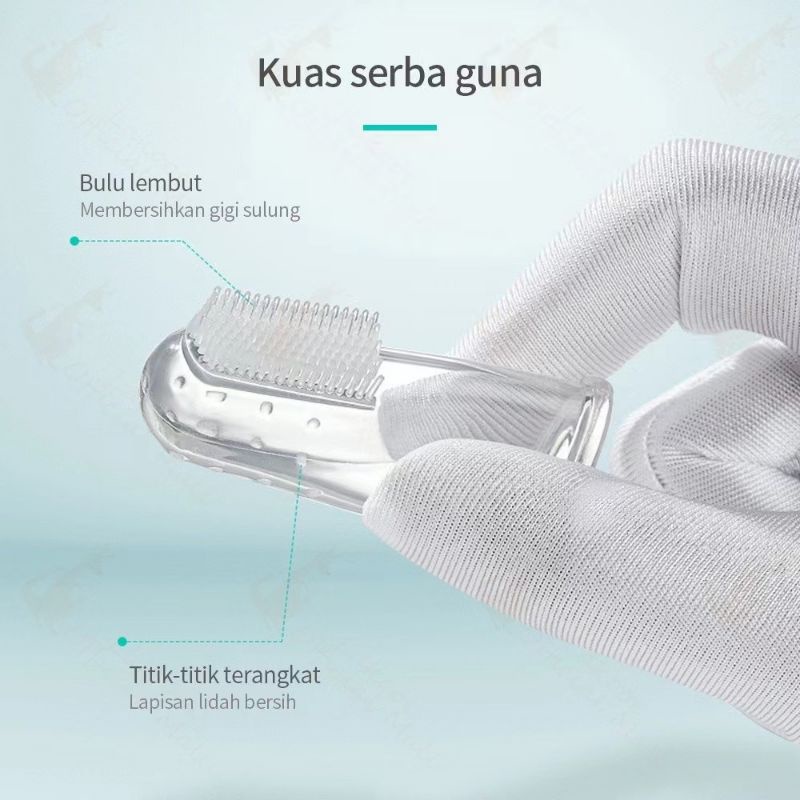 Sikat gigi Bayi Finger Tooth Brush Pembersih mulut Silikon Jari Baby Newborn Lidah Gusi Silicone Food Grade Lembut