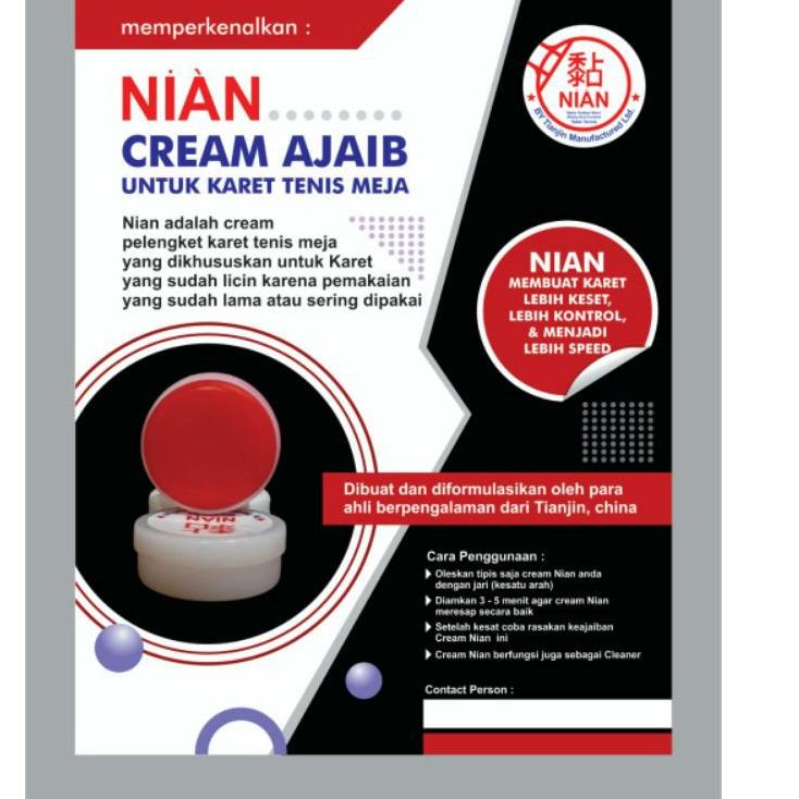 Top Rating Cream Nian 10gr Cleaner Bet Bet Pimpong Rubber bet Pimpong Original Import Murah