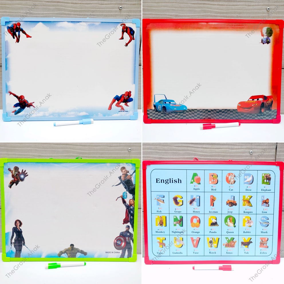 Papan Tulis Spidol Karakter RANDOM White Board Gambar Menulis