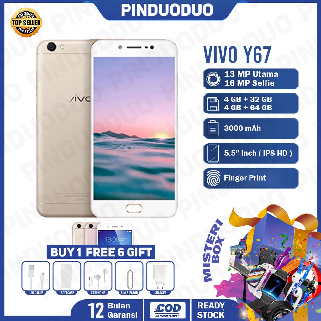 Hp vivo Y67 4/64GB 5.5inch Garansi Toko 1 Tahun Termurah