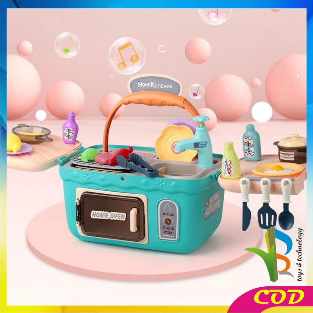 RB-M27 Mainan Home Picnic Kitchen Set 906 / Mainan Edukasi Anak Masak Masakan + Wastafel Cuci Piring