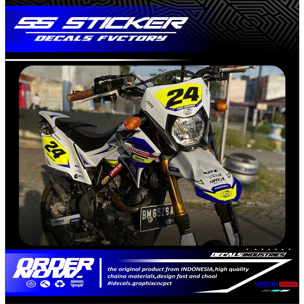 00161 DECAL STICKER FUL BODY KAWASAKI D-TRACKER KOMBINASI KUNING STABILO