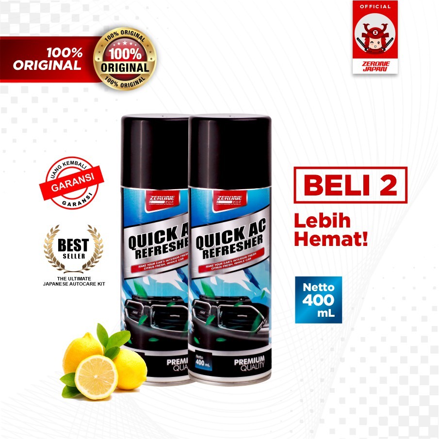 Penyegar Ruangan AC Mobil Beli 1 Gratis 1 Zerone AC Refresher Pembersih Filter AC Aroma Fresh Lemon