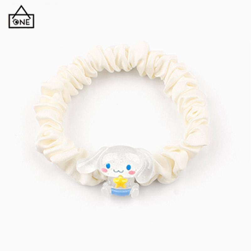 COD❤️Kartun Cinnamoroll Dog Lipit Cincin Rambut Gadis Manis Lucu Tali Rambut Karet Gelang Karet-A.one