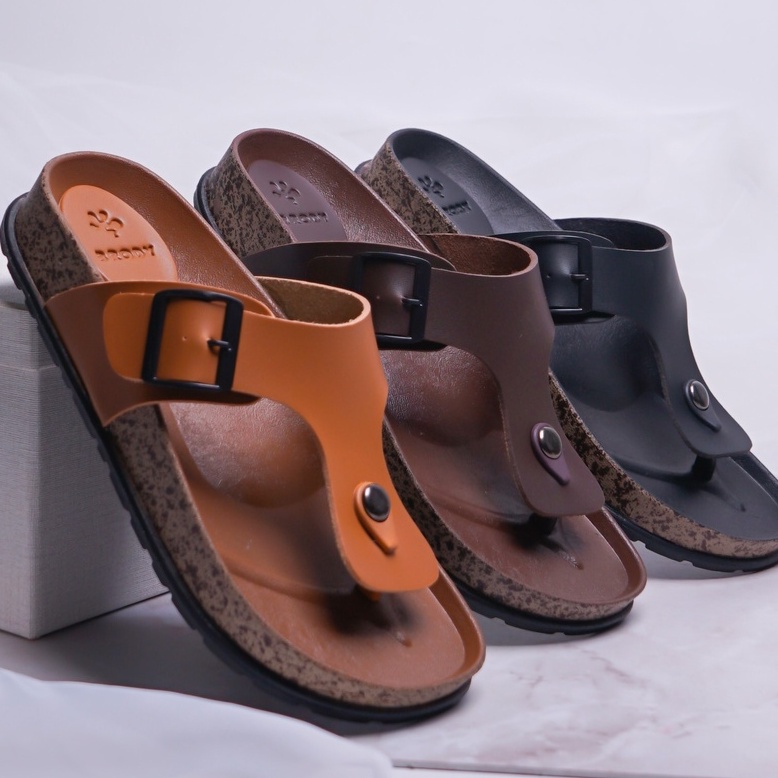 SARASARA YUK - Sandal Pria Jepit Casual Model Puyuh Birken BRODY BOXER ALL COLOR Sendal Laki laki japit Gesper Kasual Kulit Rumahan Size 38 39 40 41 42 43 Ori Original Cowok Warna Hitam Black Brown Cokelat Mocca Terbaru Premium Ori Mall Official Store