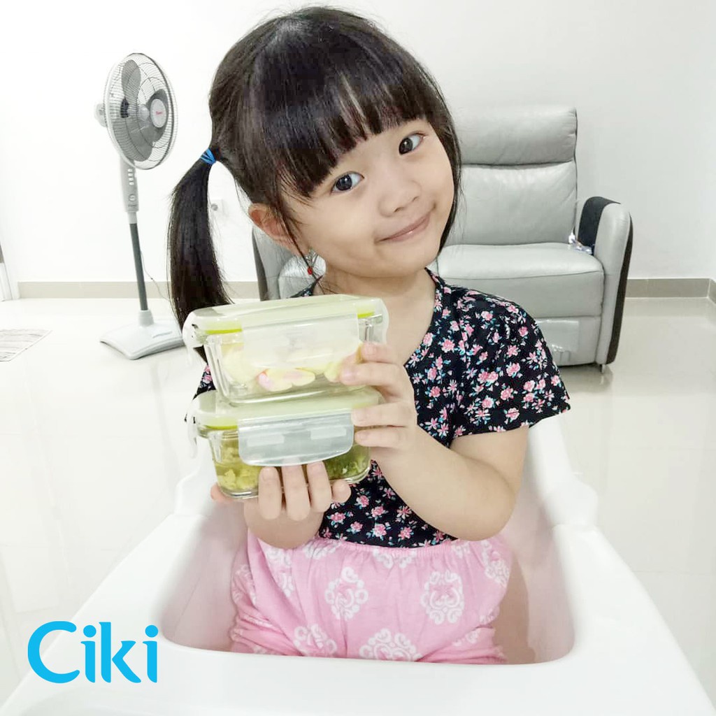 2 pcs CIKI Glass Baby Food Container  Wadah Kaca Mpasi 150ml