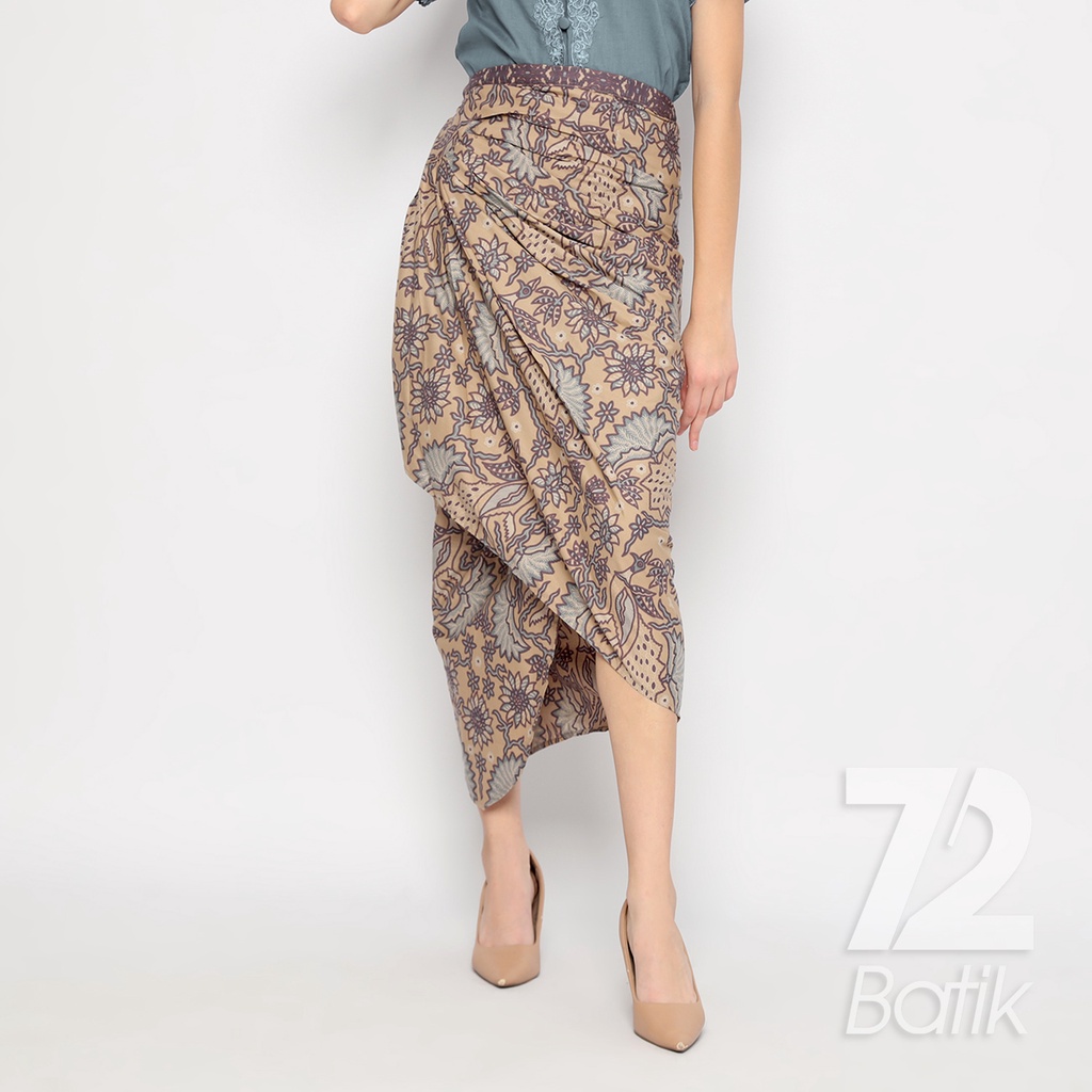 ROK BATIK SPAN Skirt Lilit Kebaya Instan Modern Wanita Motif Burung Warna Cream 722660 Cap 72 - Rok Batik Lilit Bawahan Skirt Kamen Kebaya Songket Batik Panjang Plisket Span Instan Jadi Bali Lembaran Premium Modern Untuk Wanita Kondangan