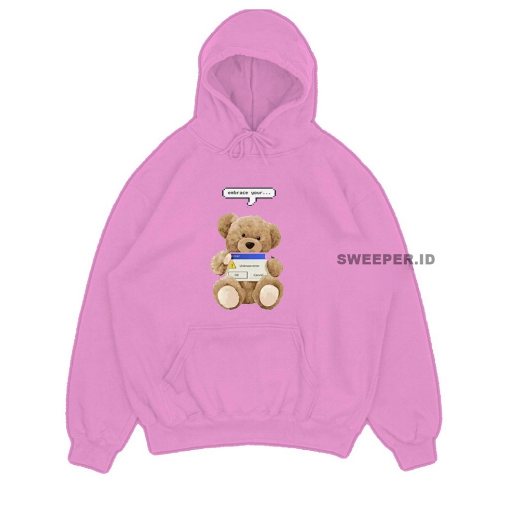 SWEATER HOODIE EMBRACE YOUR TEDDY BEAR 3D BAHAN FLEECE