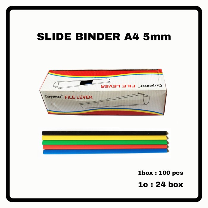 

PRO Slide Binder CARPENTER A4 6mm / Tulang Jilid (10 pcs) - bebas