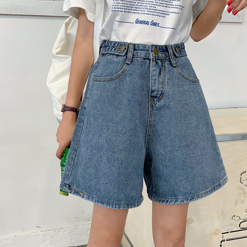 Biru Sexy Celana Gemes / Hot Pants Celana Pendek Jeans Wanita Highwaist