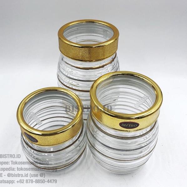 Tidak Diragukan.. TOPLES KACA SET /TOPLES KACA BULAT MOTIF BISTRO 330