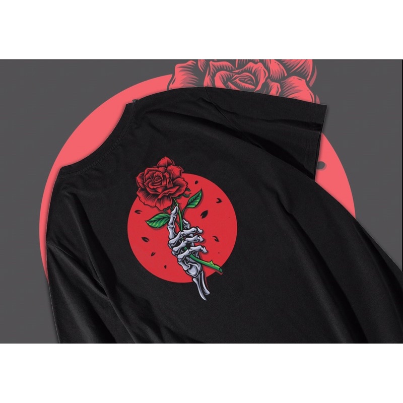 T-Shirt Pria Combed 30s / Skull Rose / Baju Kaos Pria / Baju Distro Pria Murah