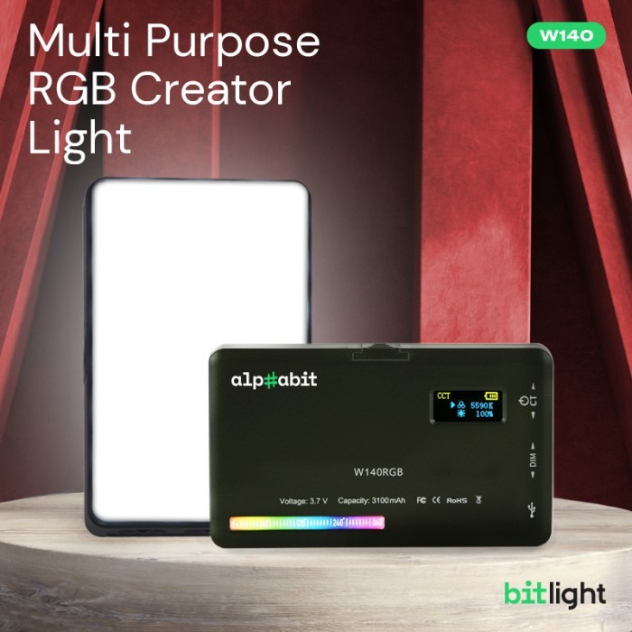 ALPHABIT BITLIGHT W140RGB LAMPU LED VIDEO FOTO FILL LIGHT AMBIENT