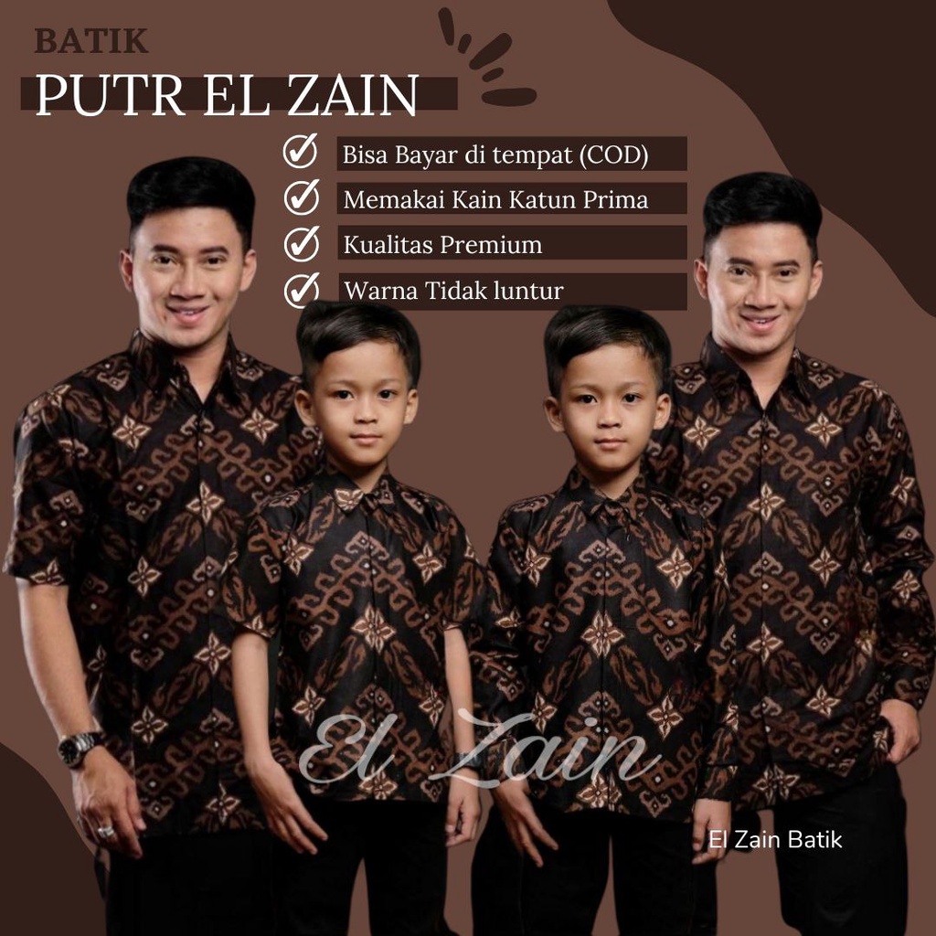 TERBARU Couple sweet || couple batik ayah dan anak cowok BATIK HITAM BATIK COKLAT BATIK SONGKET