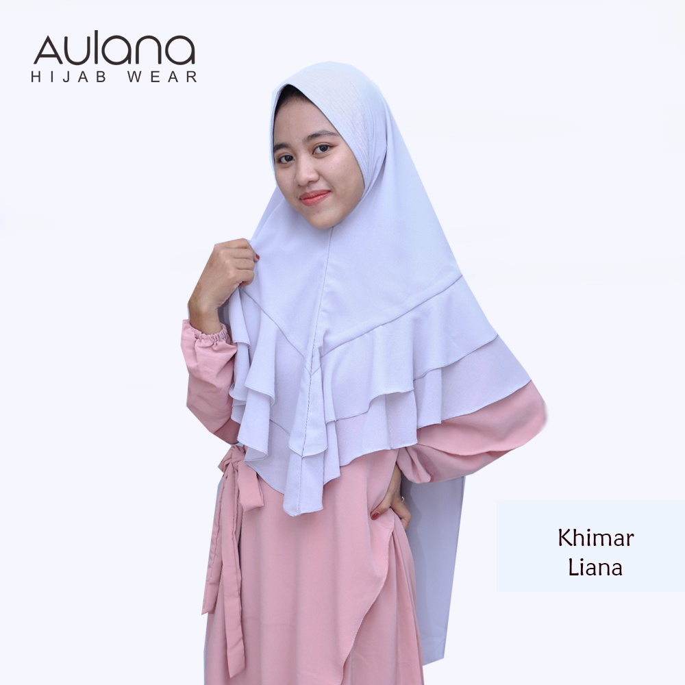 Hijab Khimar Syari 2 Layer LIANA Jilbab Syar'i Instan Ceruty Babydoll Premium Ori Aulana Grosir Keru