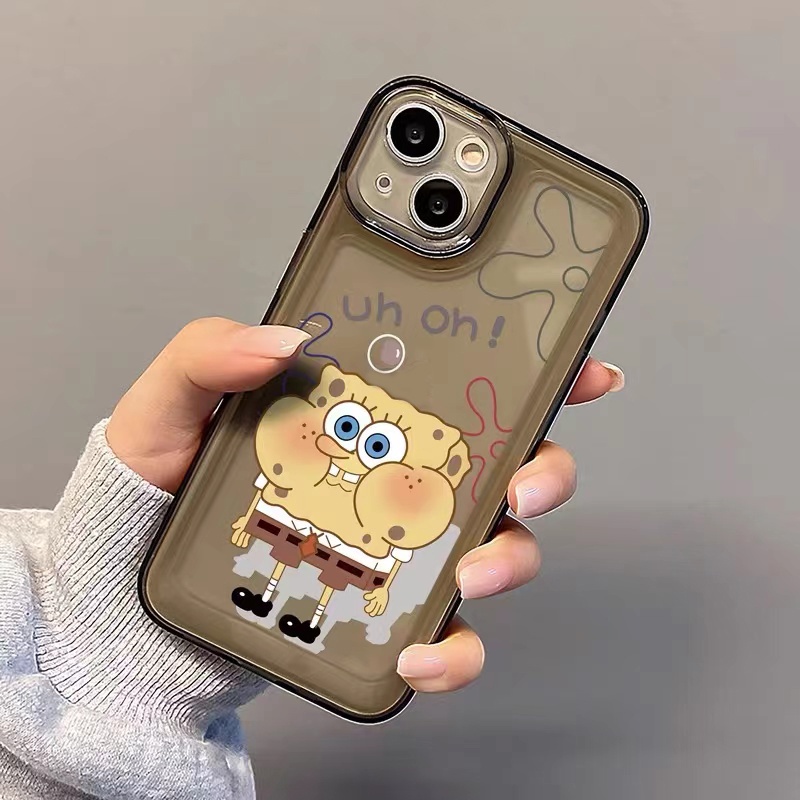 IPHONE Casing Cantoon Lucu Lembut Transparan Casing Ponsel Kompatibel Untuk Iphone14 13 12 11 Pro XS Max X XR 78 6 6S Plus Shockproof Casing TPU Cover