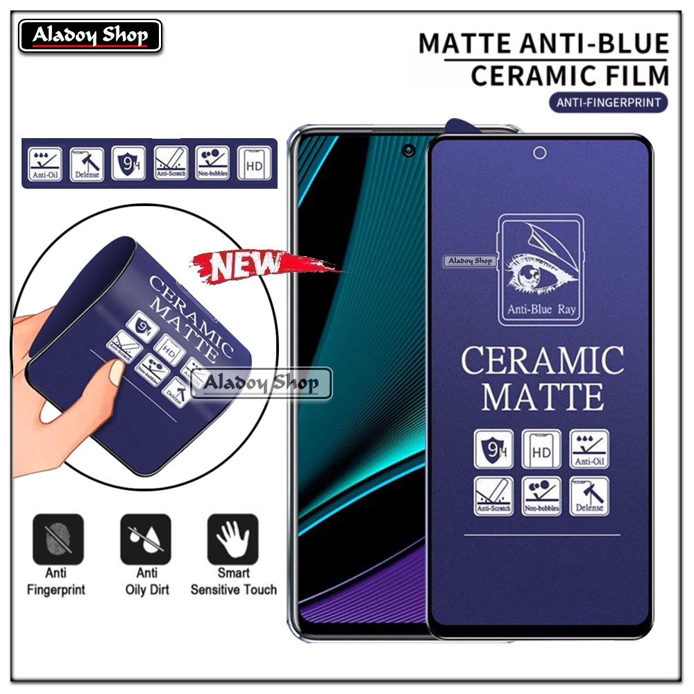 PAKET 3IN1 Anti Gores Blue Matte Anti Glare Infinix Note 11 Pro + Tempered Glass Camera dan Skin Carbon