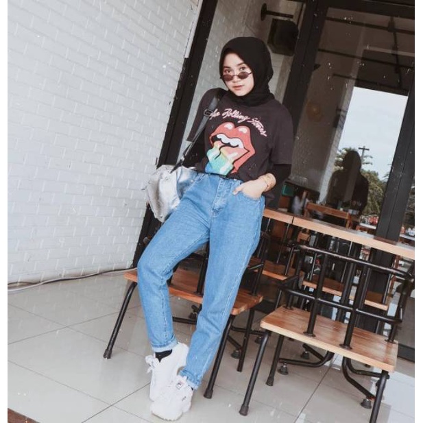 CELANA BOYFRIEND JEANS WANITA BF POLOS WANITA BIG SIZE 27-38