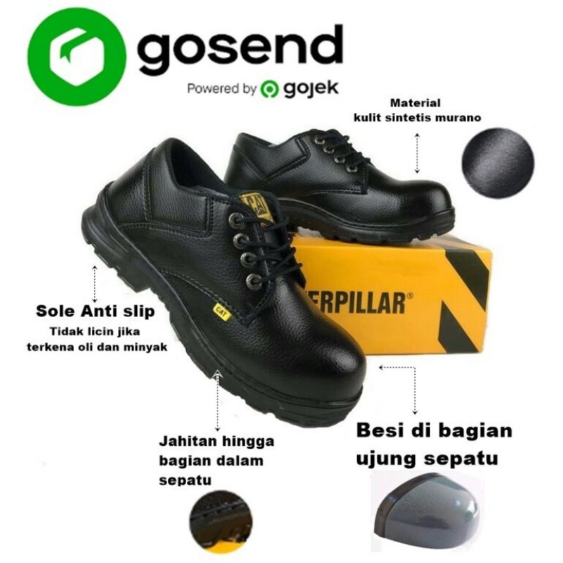 Sepatu Safety Boots King Pria Ujung Besi Anti Slip Tidak Licin Sol  Udah Di Jahit Kerja Lapangan Pom Dan Dapur