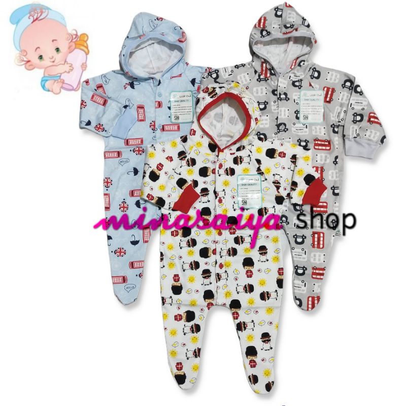 LITTLE OWL Jumper Jumpsuit Bayi SNI Topi Tutup Kaki Usia 0 s.d 18 bulan