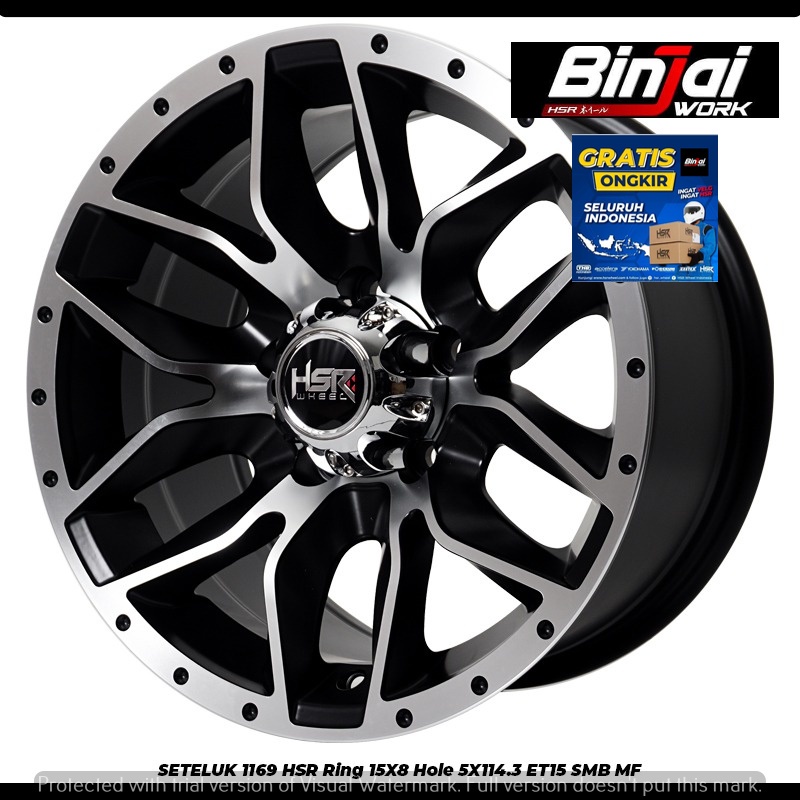Velg Mobil Ring 15 off road SETELUK HSR Rush, Terios, Xtrail, Xpander - Pelek R15 two tone tapak leb